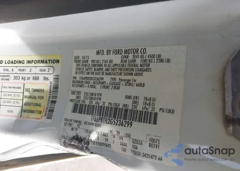 2016 Ford Mustang Ecoboost z USA, uszkodzony, nr VIN 1FA6P8TH2G5236299